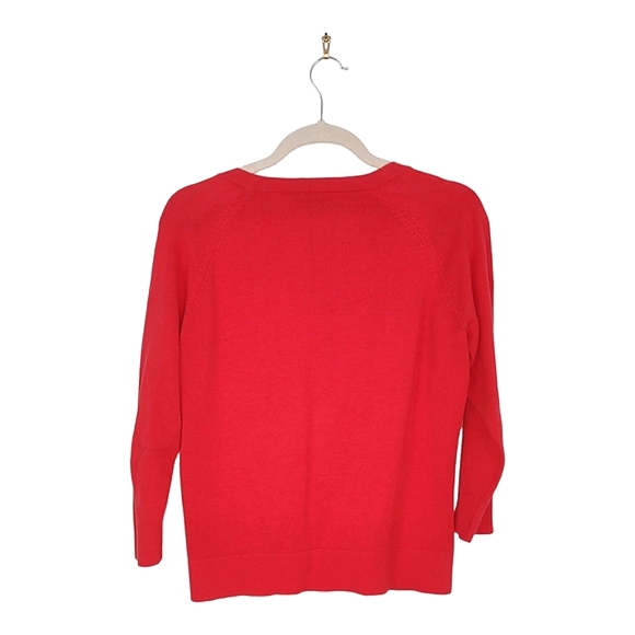 Pendleton Red Button-up Crewneck Cotton Cardigan Size Med - Picture 2 of 5